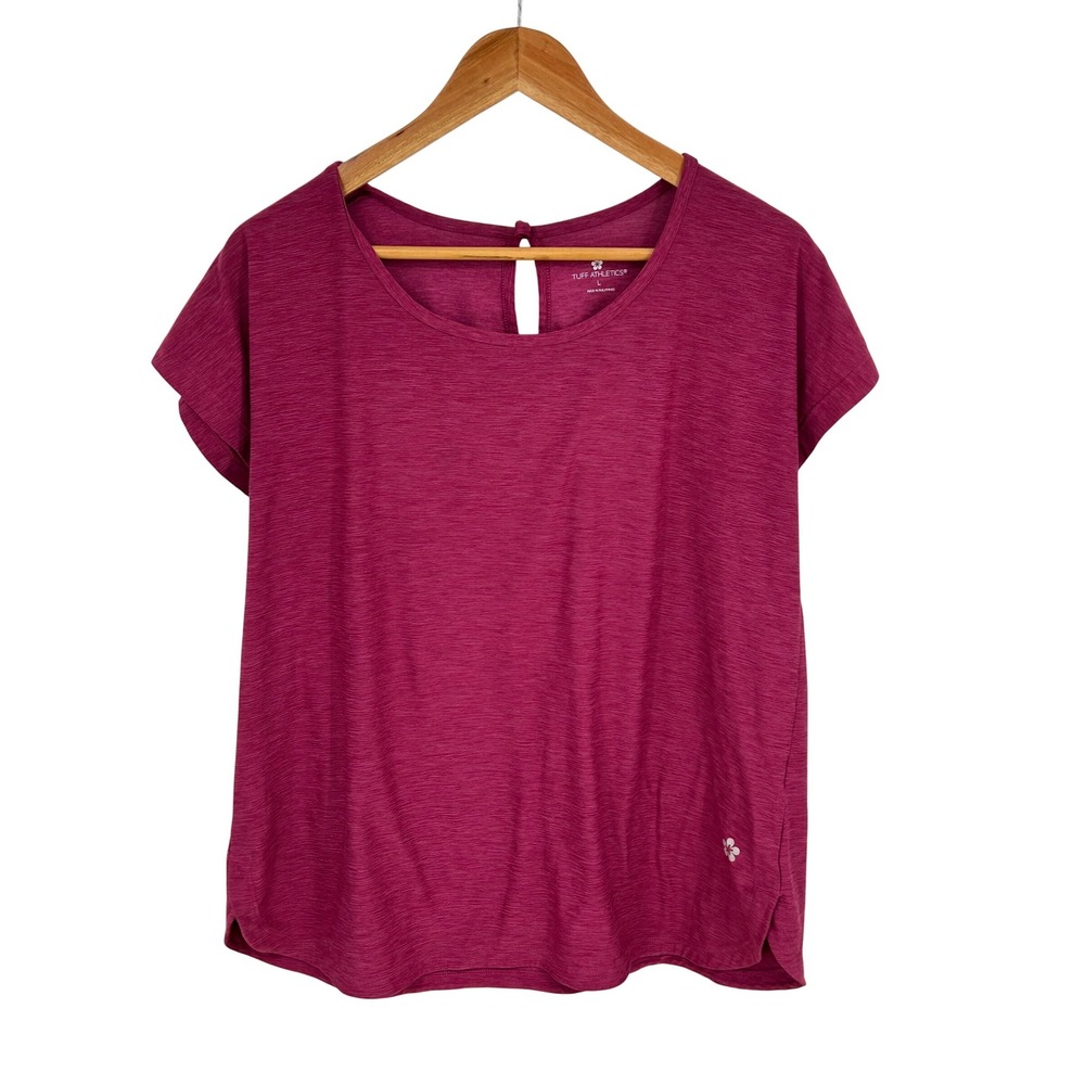 Tuff Athletics‎ Womens Activewear T Shirt Magenta Space Dye Large